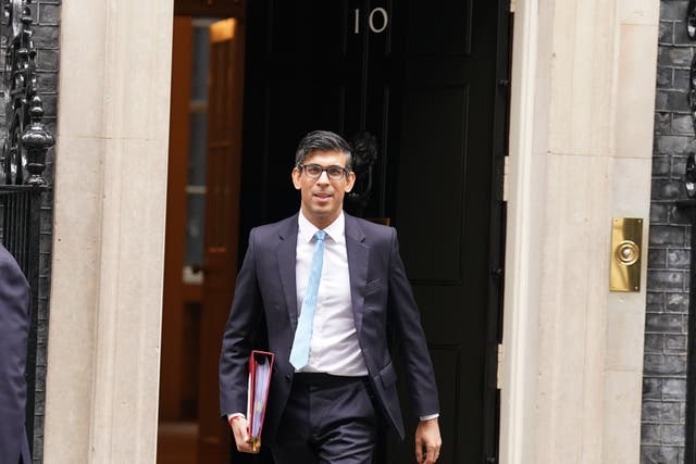 Prime Minister Rishi Sunak leaves 10 Downing Street, London, to attend Prime Minister’s Questions at the Houses of Parliament. Picture date: Wednesday February 22, 2023.