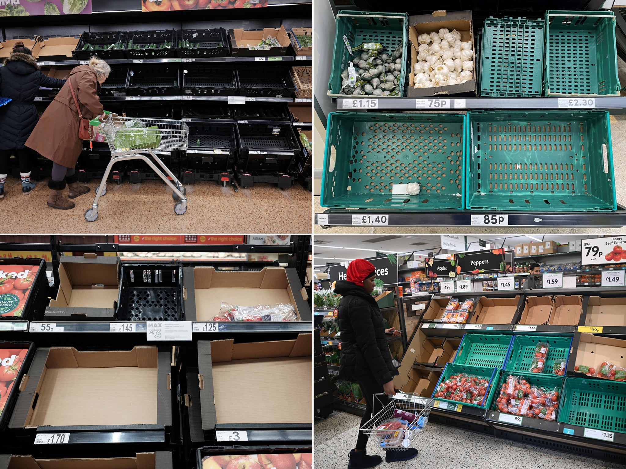 Empty shelves are greeting British customers