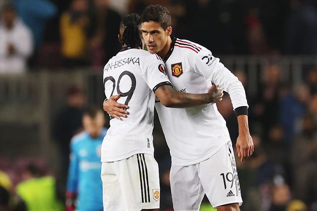Raphael Varane (right) believes Manchester United are growing (Isabel Infantes/PA)