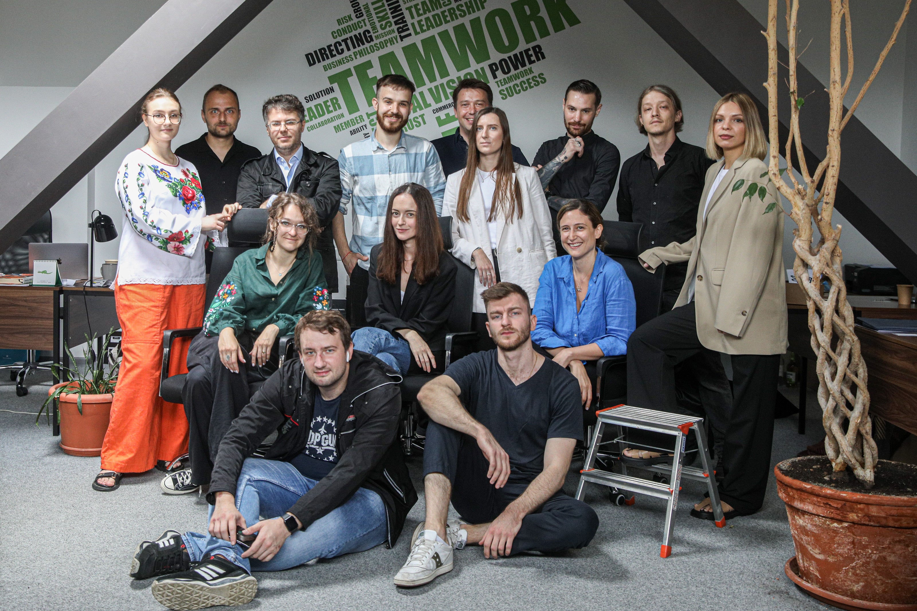 A group photo of the team in August when many had returned to the newsroom in Kyiv