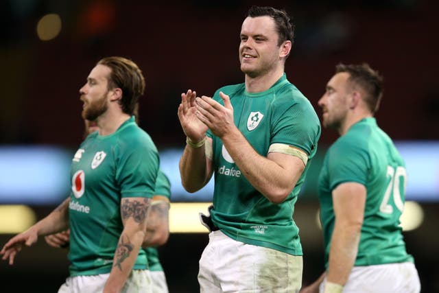 James Ryan (centre) is aware he has ‘big shoes to fill’ as Ireland captain (Nigel French/PA)