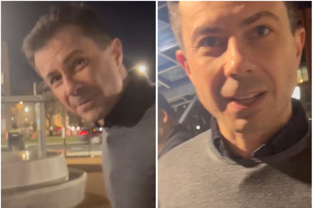 <p>Pete Buttigieg asked a Daily Caller reporter for a photo after he was questioned about the Ohio train derailment</p>