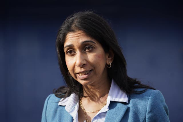 Home Secretary Suella Braverman during a visit to Warrington Police Station, Cheshire, as part of the announcement of a tough crackdown on domestic abuse. The most dangerous domestic abusers will be monitored more closely and electronically tagged under a raft of new proposals to crack down on the crime. Picture date: Monday February 20, 2023.