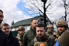 Zelensky visits Bucha on one-year anniversary of Russian liberation