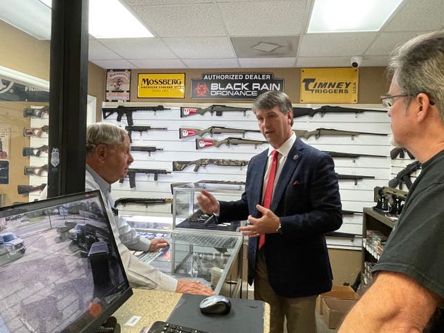 <p>Rep Barry Moore visits Family Firearms in Troy, Alabama</p>