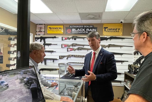 <p>Rep Barry Moore visits Family Firearms in Troy, Alabama</p>