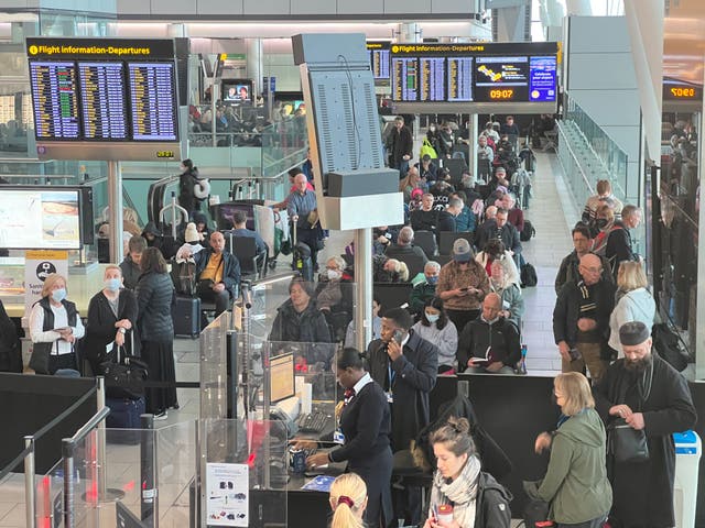 <p>Going places: passengers at Heathrow’s Terminal 5</p>