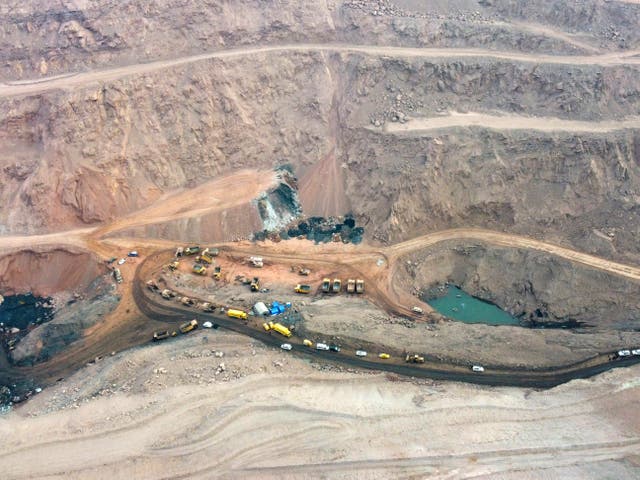 <p>Rescuers work at the site of a collapsed open pit coal mine in Alxa League in northern China</p>