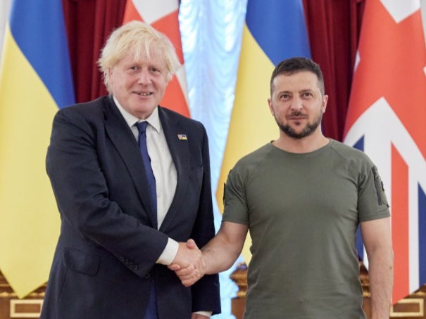 Boris Johnson with Volodymyr Zelensky