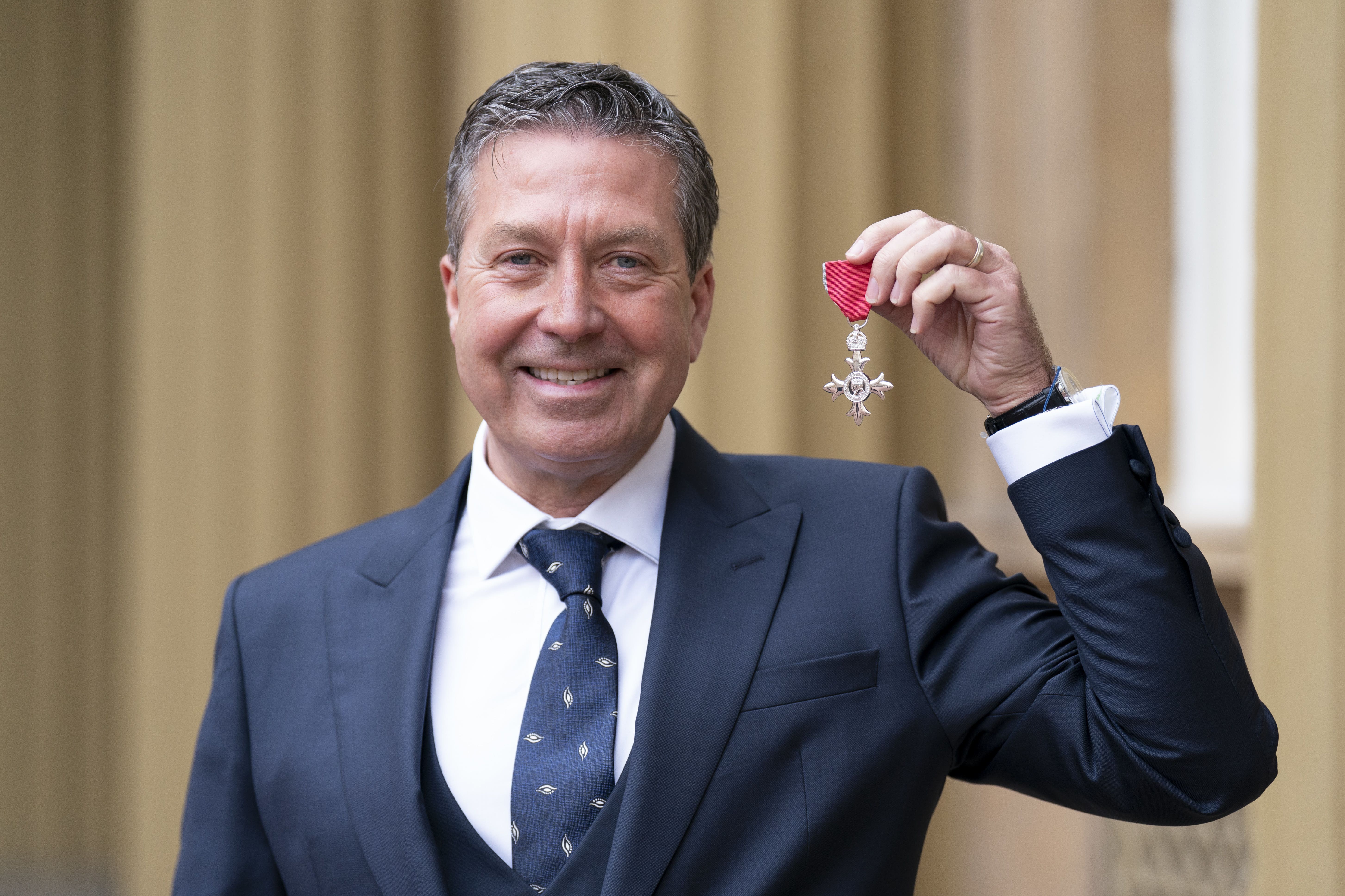 John Torode after being made an MBE during an investiture ceremony at Buckingham Palace (Kirsty O’Connor/PA)