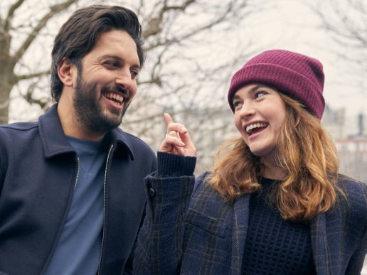 Shazad Latif and Lily James in ‘What’s Love Got to Do with It?’
