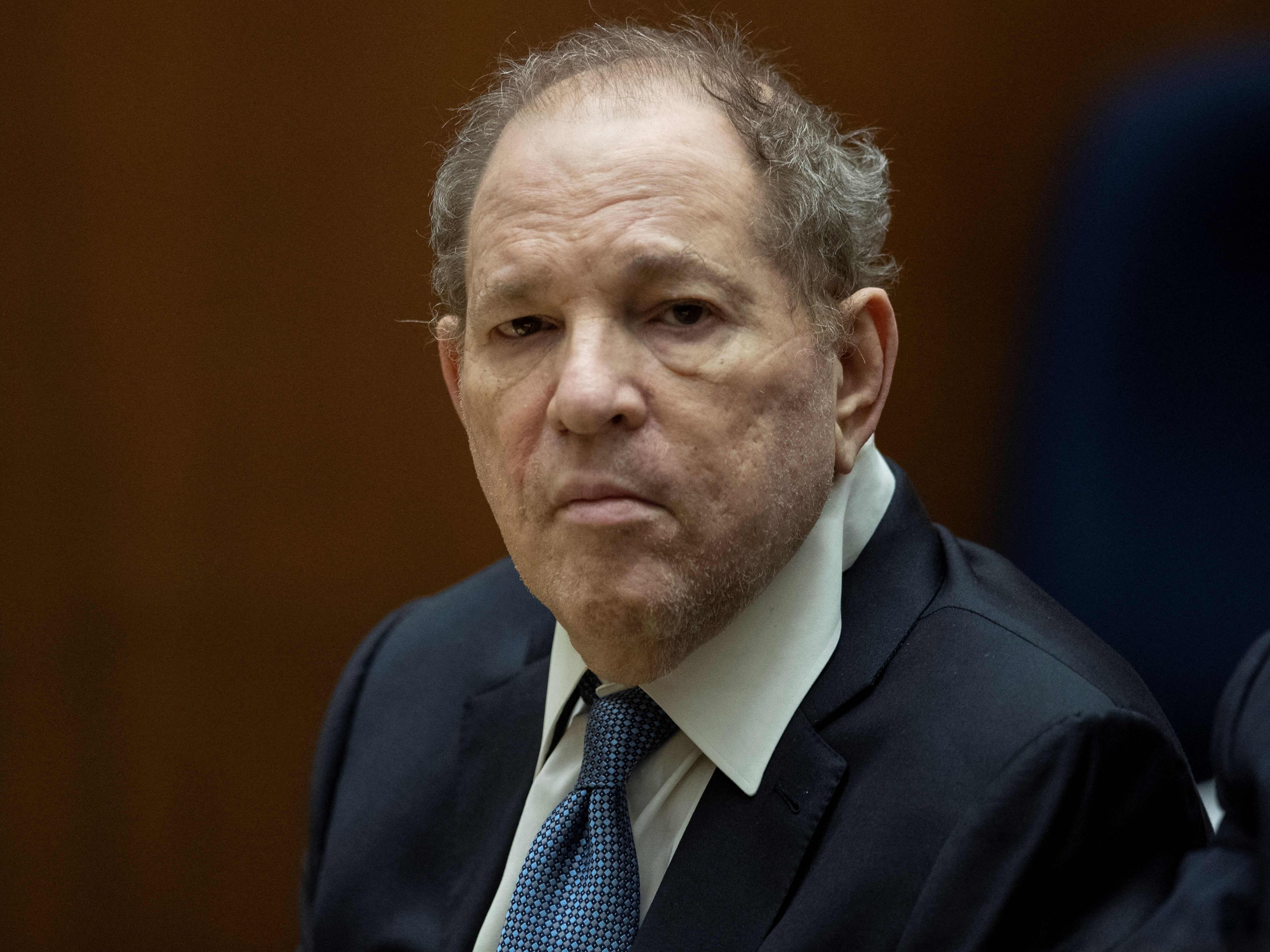 Harvey Weinstein at a hearing at the Clara Shortridge Foltz Criminal Justice Center in Los Angeles, California, on 4 October 2022
