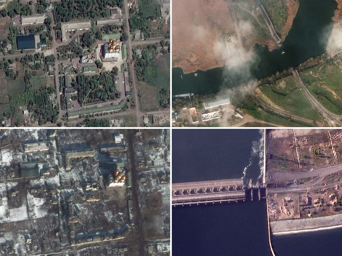 The before and after images that show the devastation of Russia’s invasion of Ukraine
