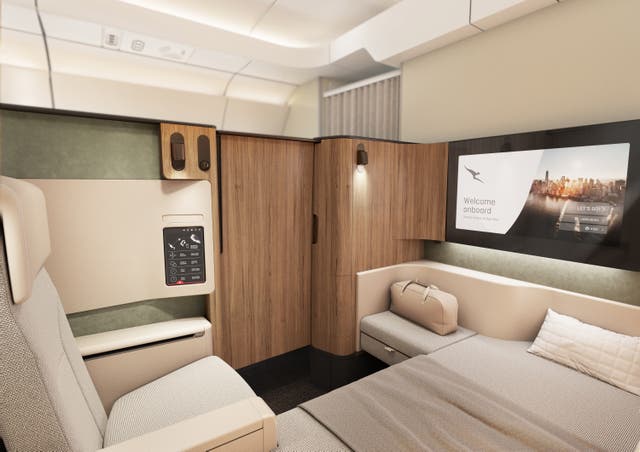 <p>A first-class cabin on the new Qantas Project Sunrise service</p>
