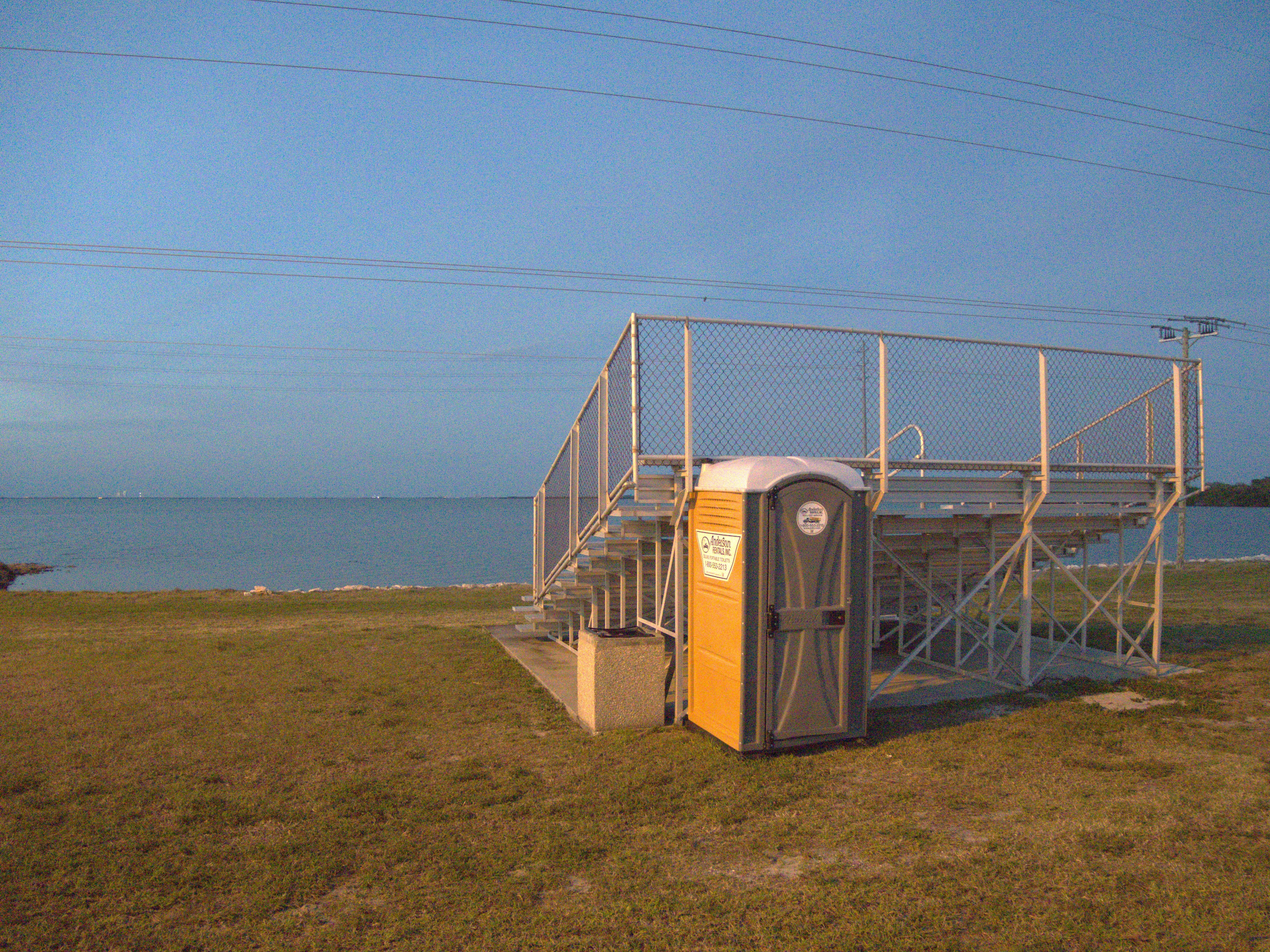 A public viewing gallery facing launch pads in Cape Canaveral, Florida, ahead of SpaceX’s 12th launch of the year on 17 February, 2023