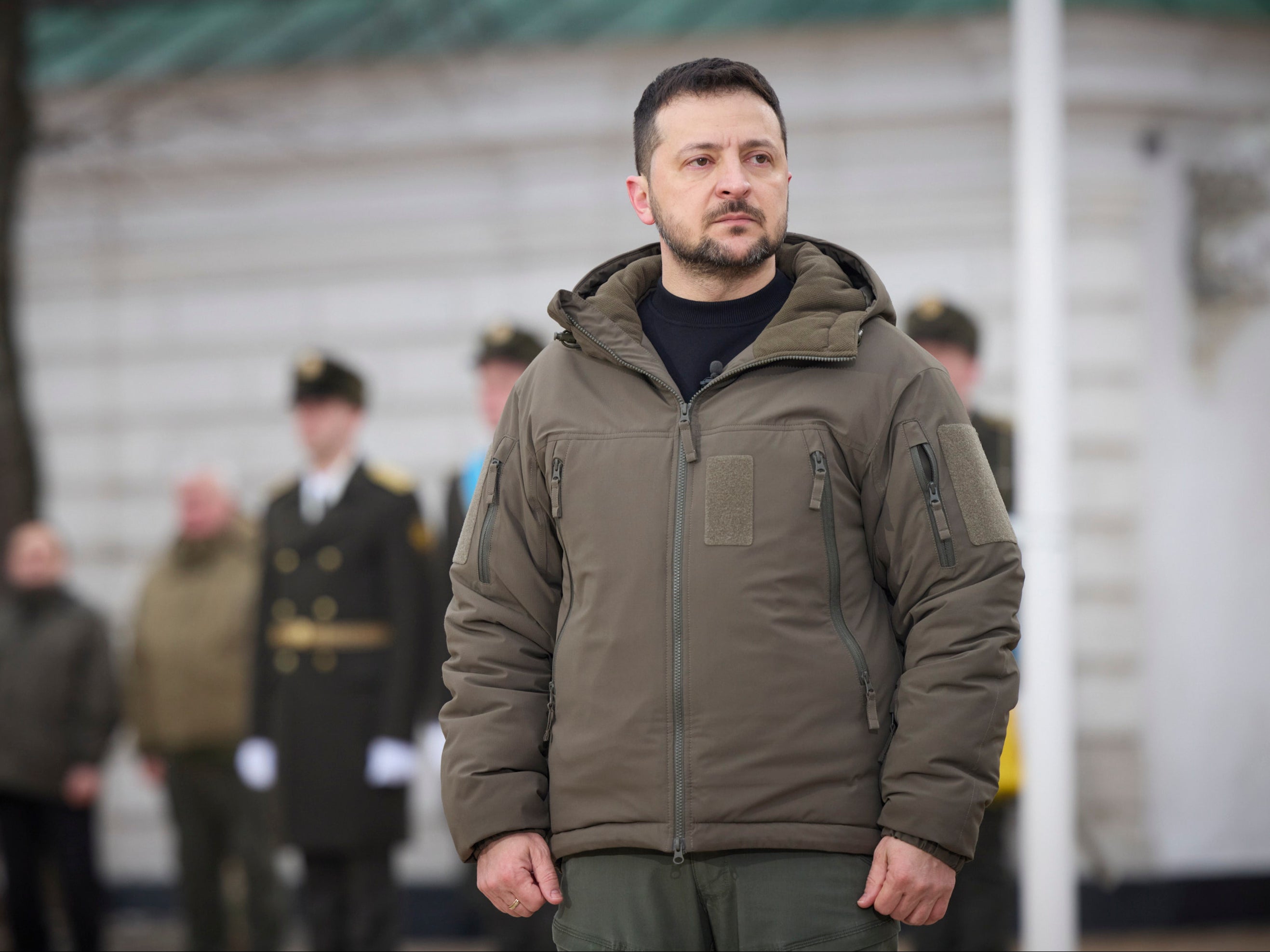 Zelensky marks anniversary of invasion by presenting medals to