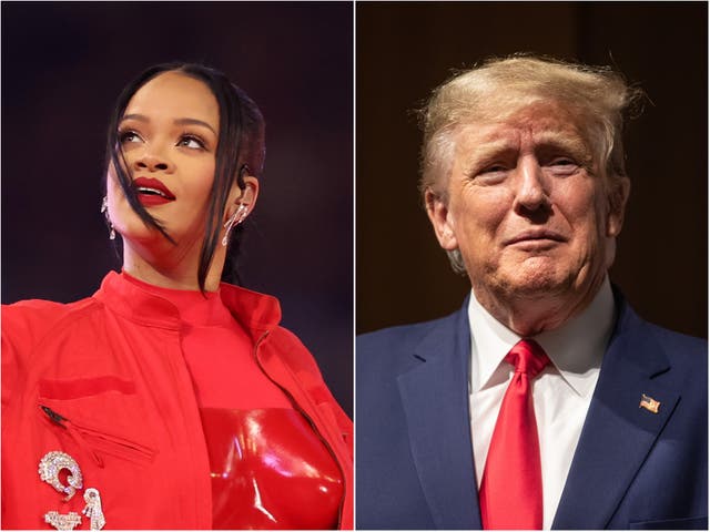 <p>Rihanna and Donald Trump</p>