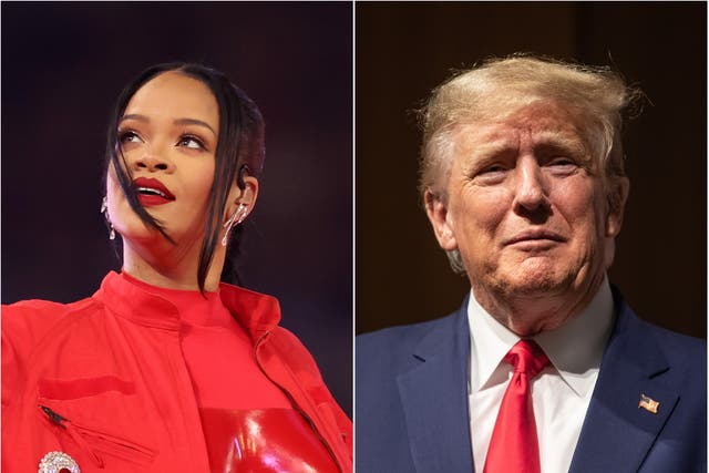 <p>Rihanna and Donald Trump</p>