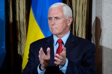 Pence urges Ukraine support as GOP hopefuls split on US aid
