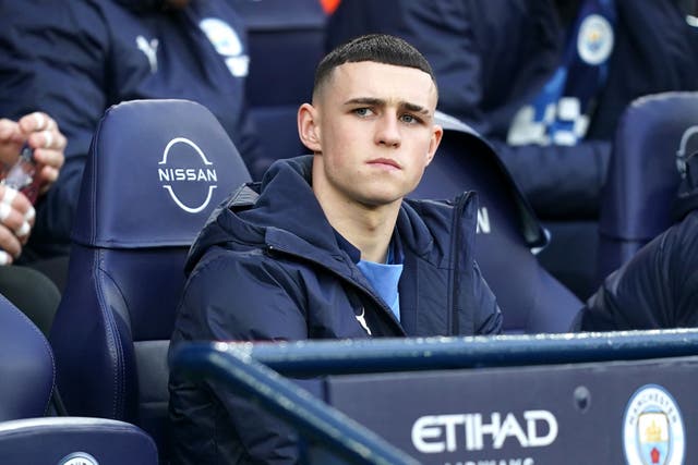 Phil Foden has spent a lot of time on the bench in recent weeks (Martin Rickett/PA)
