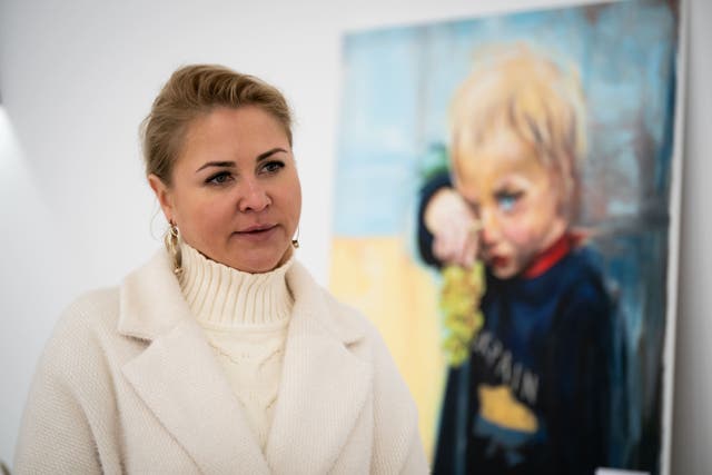 <p>Alina Kosenko, artist and gallery owner, created pieces in her basement during the Russian invasion (PA)</p>