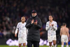 Jurgen Klopp urges Liverpool to ‘keep going’ after Crystal Palace stalemate