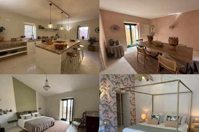 <p>Images from the property listing for Amanda Holden and Alan Carr’s house in Sicily</p>
