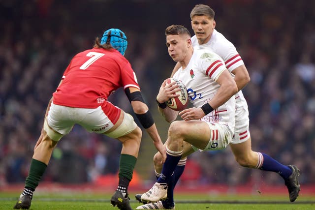 Freddie Steward (centre) delivered an inspired display for England against Wales (Joe Giddens/PA)