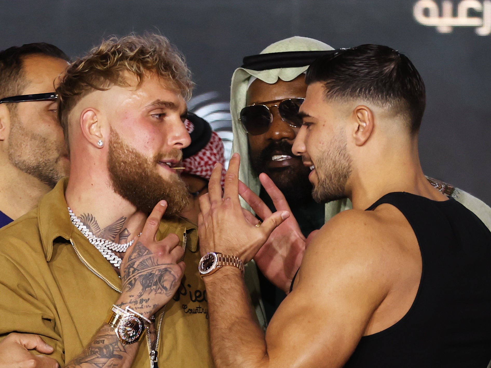 Jake Paul (left) and Tommy Fury will square off in Saudi Arabia