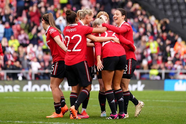 Manchester United advanced through to the quarter-final of the Women’s FA Cup with a 5-0 win (Tim Goode/PA)