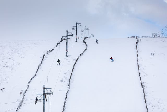 Winter athletes may have to rely more on artificial snow as the world’s climate continues to heat up (Paul Campbell/PA)