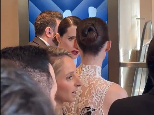 <p>Actors Claire Foy and Rooney Mara are stuck outside the 2023 SAG awards in video taken by Variety co-editor Ramin Setoodeh</p>