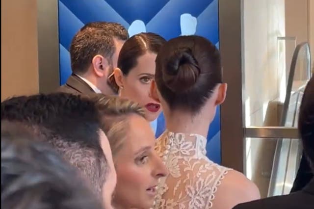 <p>Actors Claire Foy and Rooney Mara are stuck outside the 2023 SAG awards in video taken by Variety co-editor Ramin Setoodeh</p>