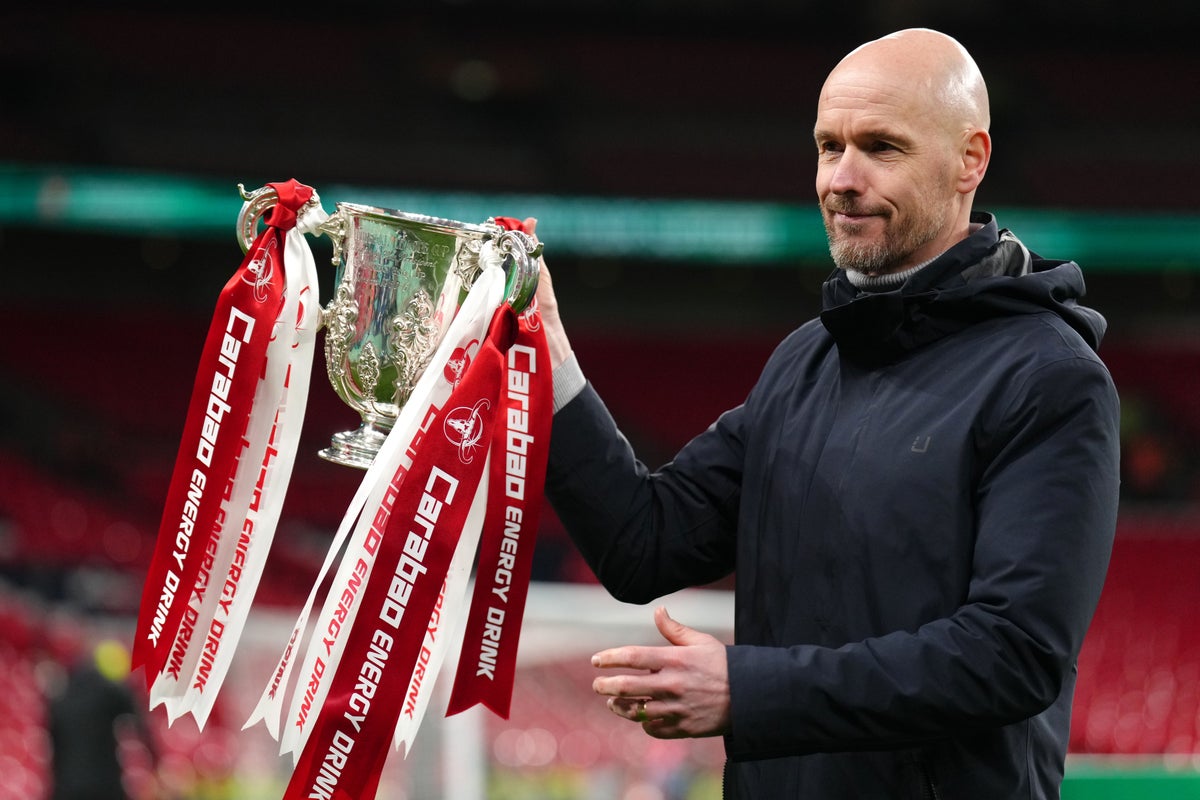 Man United boss Erik ten Hag forgets to collect Carabao Cup after post-final press conference