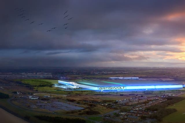 Artist’s impression issued by Britishvolt showing a £2.6 billion electric vehicle battery ‘gigaplant’ planned for construction in Blyth, Northumberland (Handout/PA)