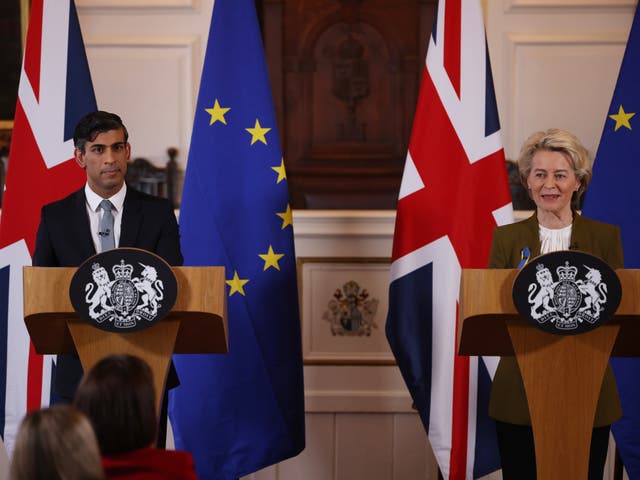 <p>Rishi Sunak and European Commission president Ursula von der Leyen</p>