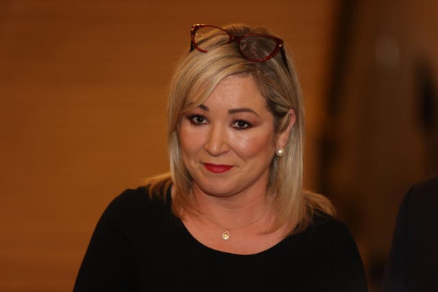 Sinn Fein vice president Michelle O’Neill speaking in Parliament Buildings at Stormont in Belfast, following the announcement that European Commission president Ursula von der Leyen and Prime Minister Rishi Sunak have struck a deal over the Northern Ireland Protocol (Liam McBurney/PA)