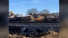 East Palestine: Crews continue cleanup on train tracks after derailment