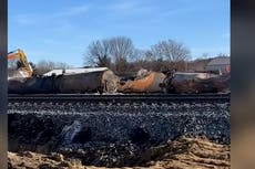 East Palestine: Crews continue cleanup on train tracks after derailment