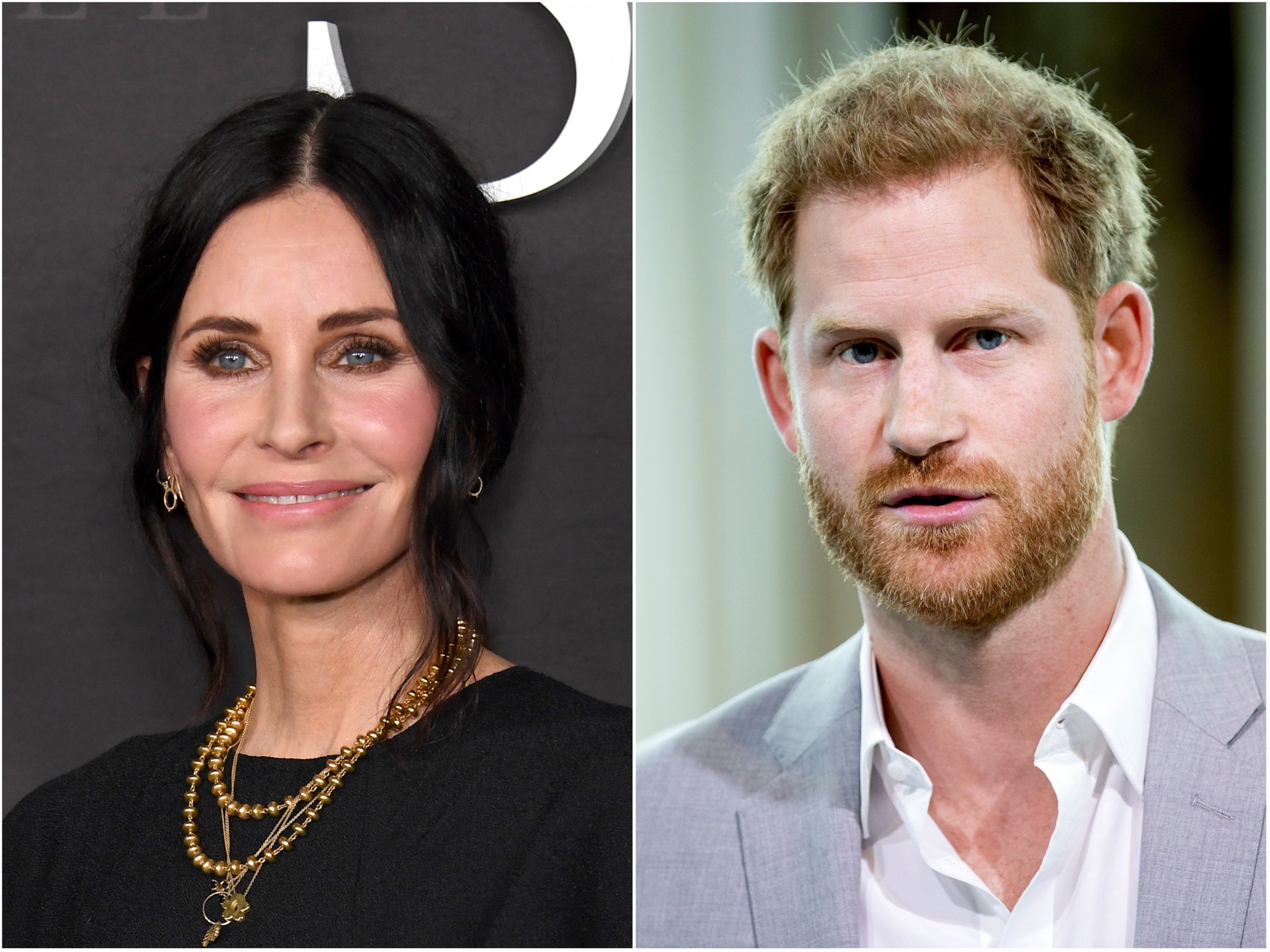 Courteney Cox (left) and Prince Harry