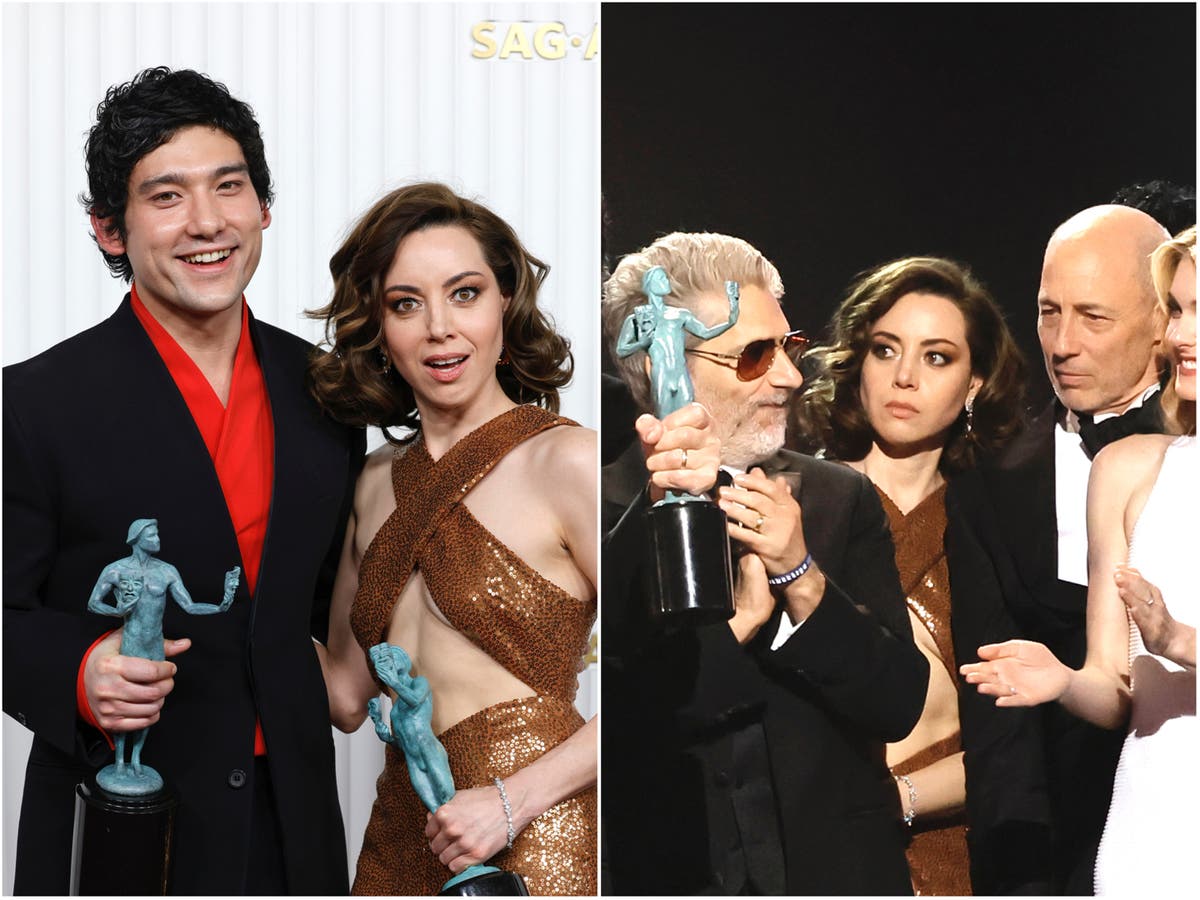 Aubrey Plaza pictured with White Lotus cast after SAG video sparks rumours of rift