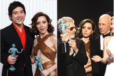 SAG Awards: Aubrey Plaza pictured with White Lotus co-stars after on stage video sparks rumours of rift