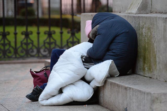 <p>A snapshot of a single night in autumn last year saw 3,069 people sleeping rough, figures show (Nicholas T Ansell/PA)</p>