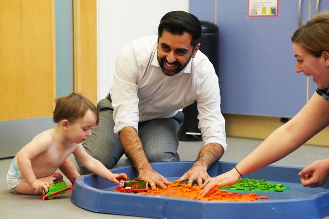 Humza Yousaf visited the Dr Bell’s Family Centre in Leith (Andrew Milligan/PA)