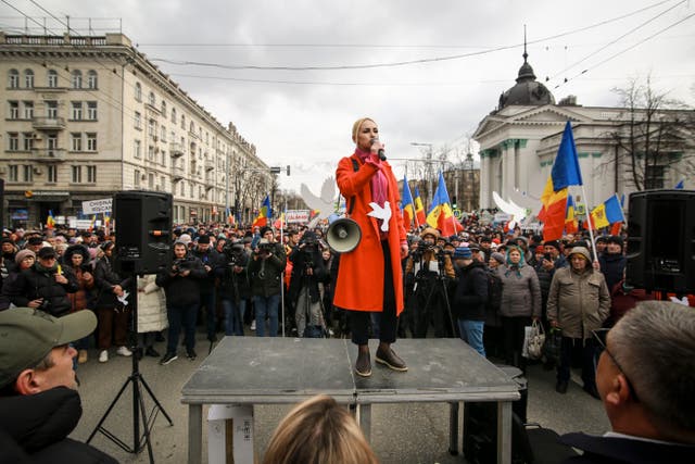 <p>APTOPIX Moldova Protest</p>