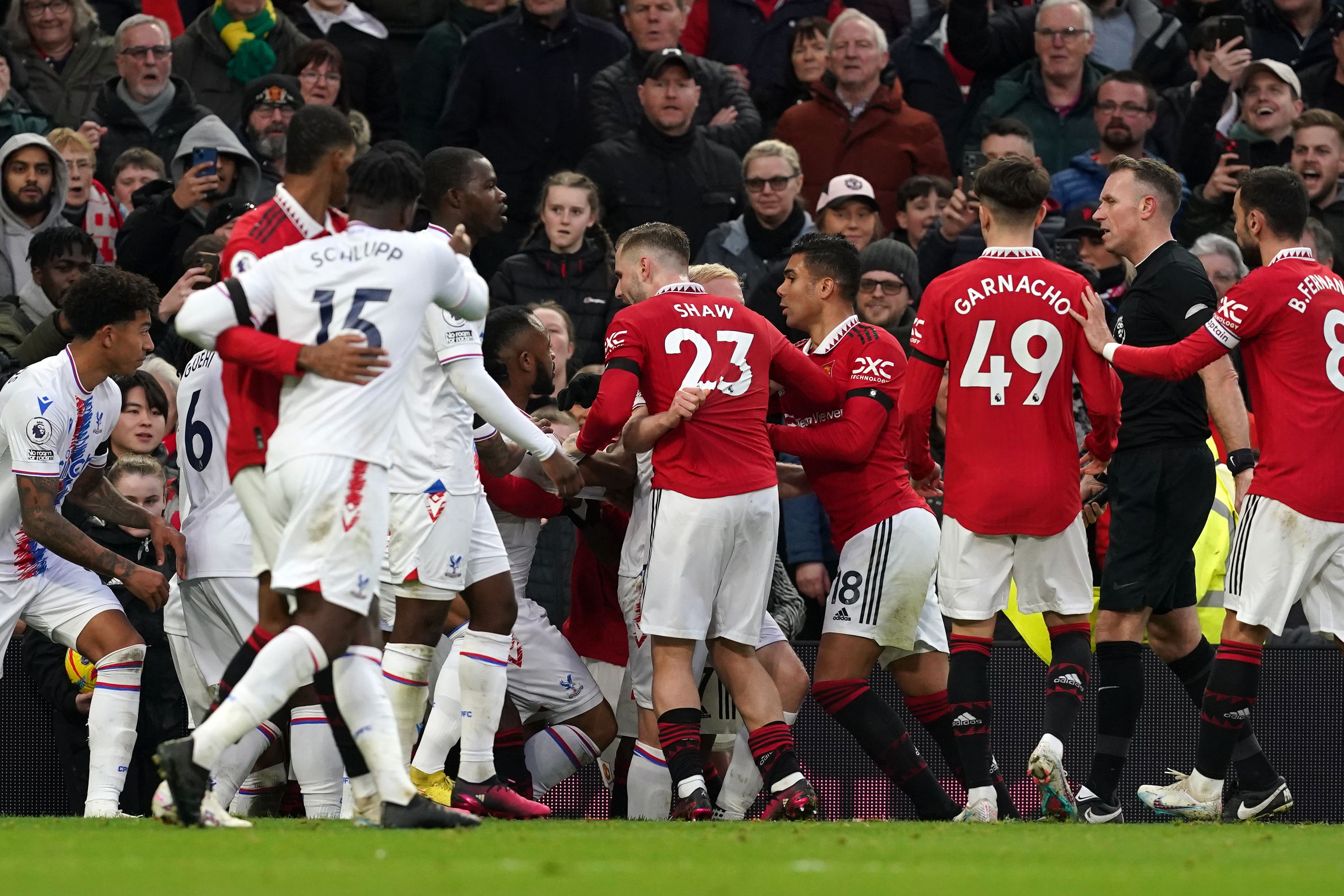 Man Utd and Crystal Palace handed fines for mass melee in Premier League  clash | The Independent