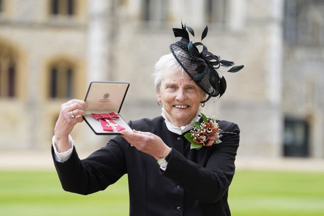 Faith Rutterford with her MBE award (Andrew Matthews/PA)