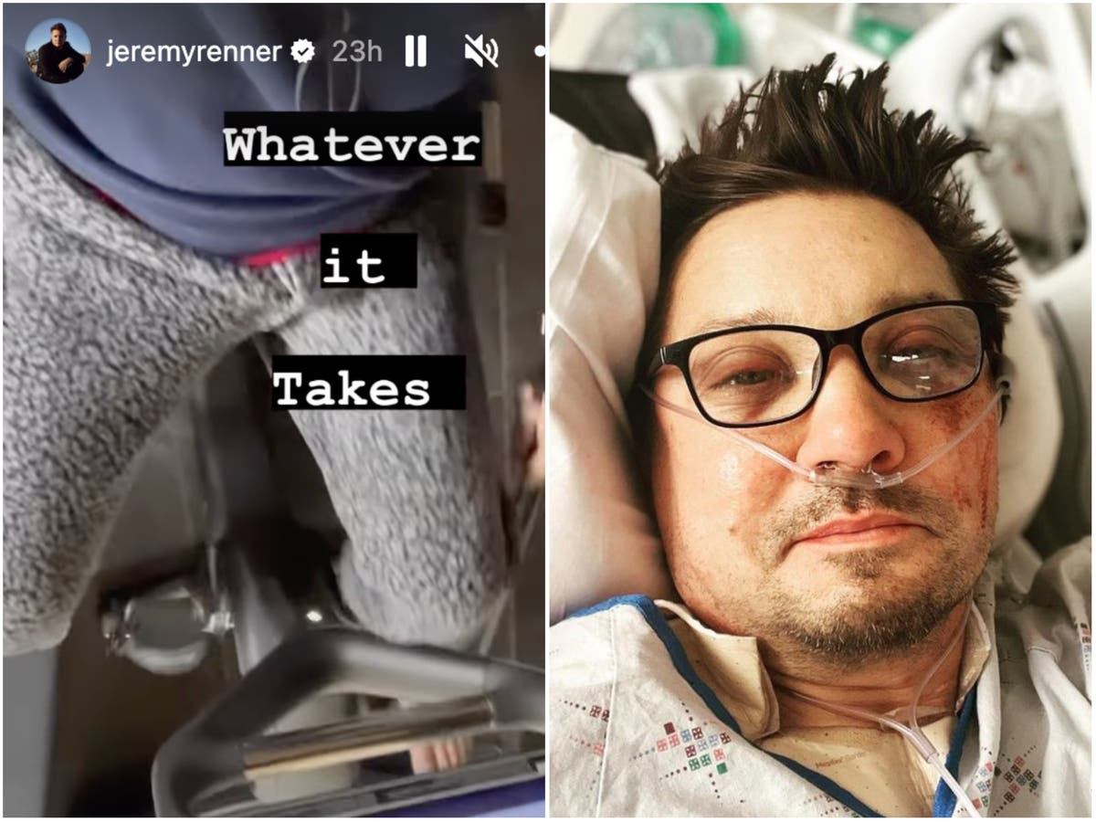 Jeremy Renner posts workout recovery video two months after snow plough accident