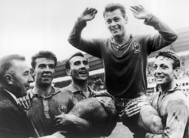 <p>Just Fontaine at the 1958 World Cup in Sweden, where he scored a record 13 goals in six games</p>