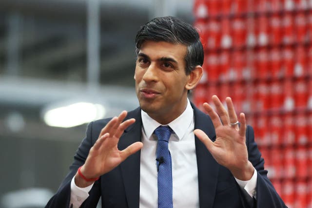 Prime Minister Rishi Sunak met with business leaders in Northern Ireland to promote his Windsor Framework (Liam McBurney/PA)